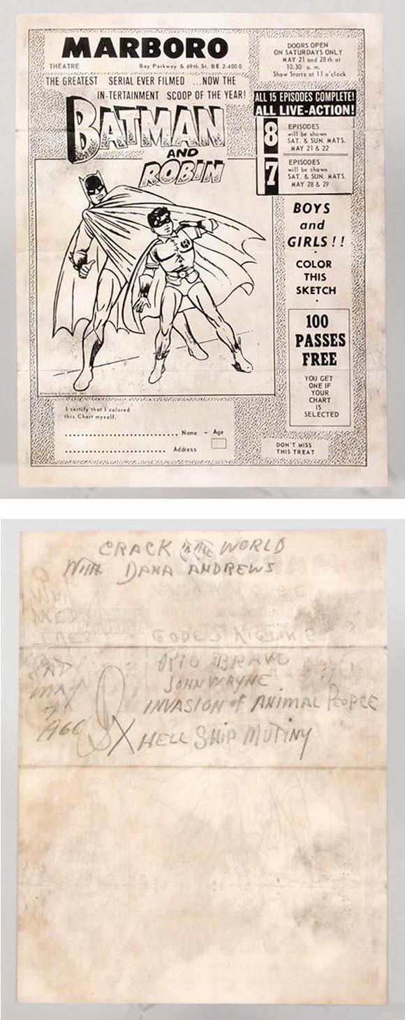 1950 Batman & Robin Matinee Serial Coloring Contest Form